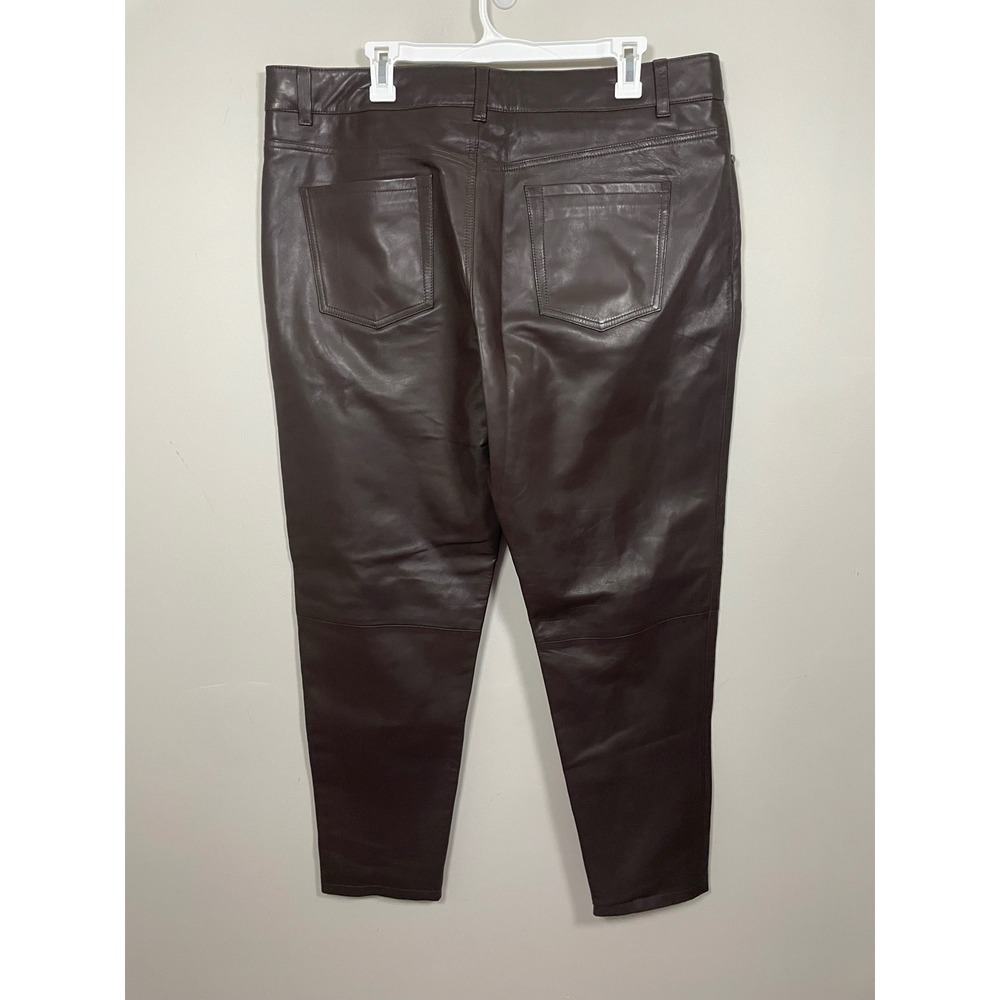 Sundance Bronwen Buttery Soft Leather Pants Plus Size 32 Classic Quiet Luxury - Picture 6 of 9